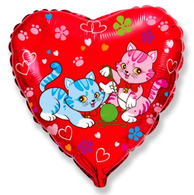 Sweet Cats 18'' Heart Foil Balloon